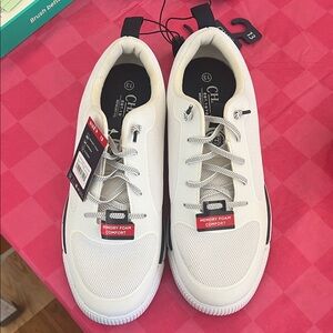Champion White Athletic Shoes with Red Accents